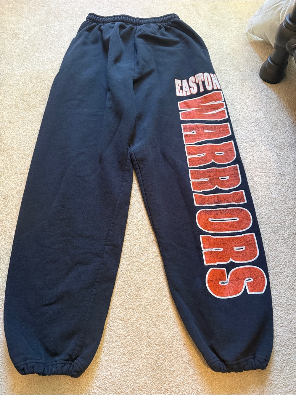 Gildan Black Sweatpants with Orange 'Warriors' Side Graphic